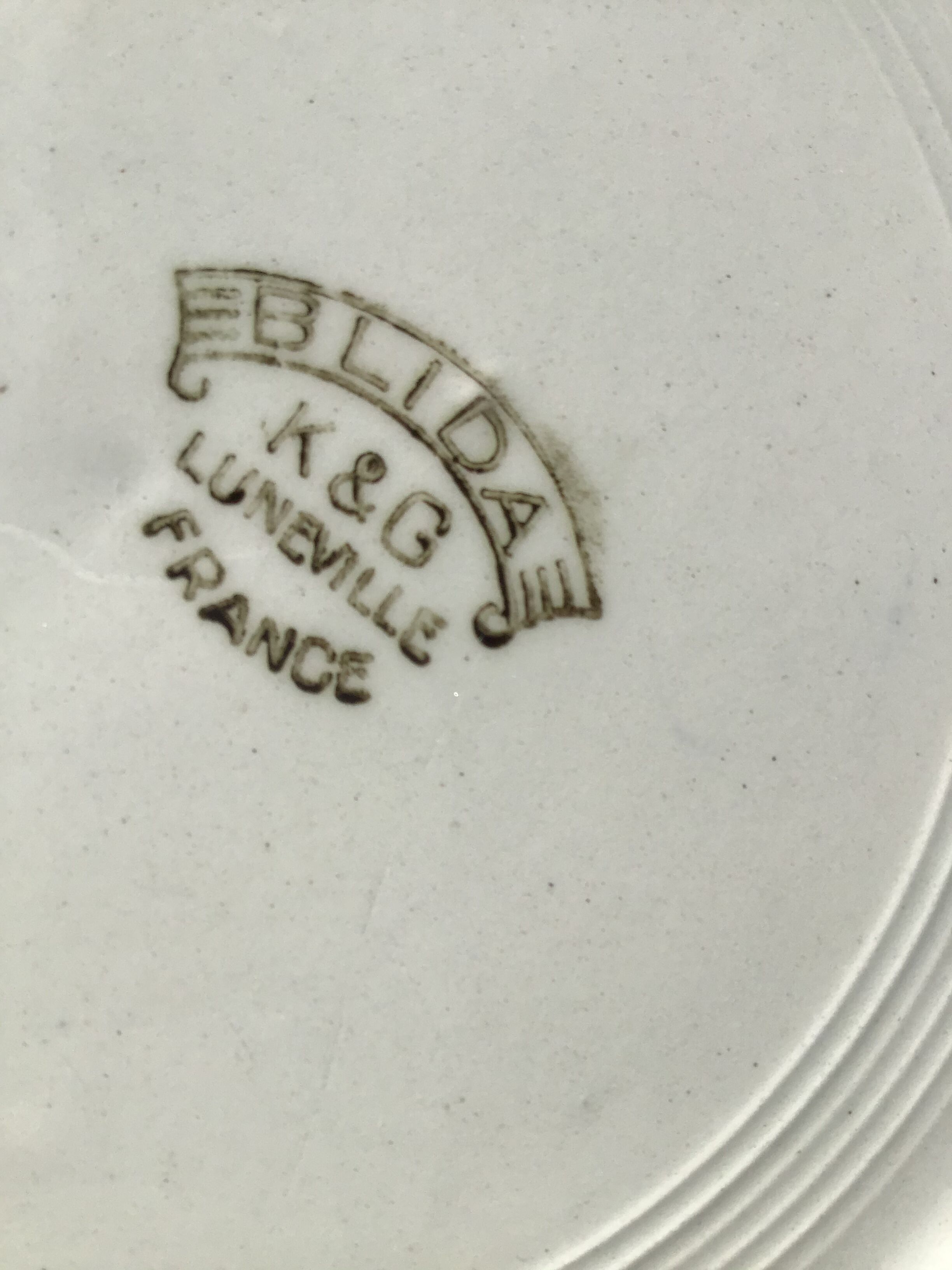 Set of 3 k.g lunéville flat plates blue blida