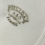 Set of 3 k.g lunéville flat plates blue blida