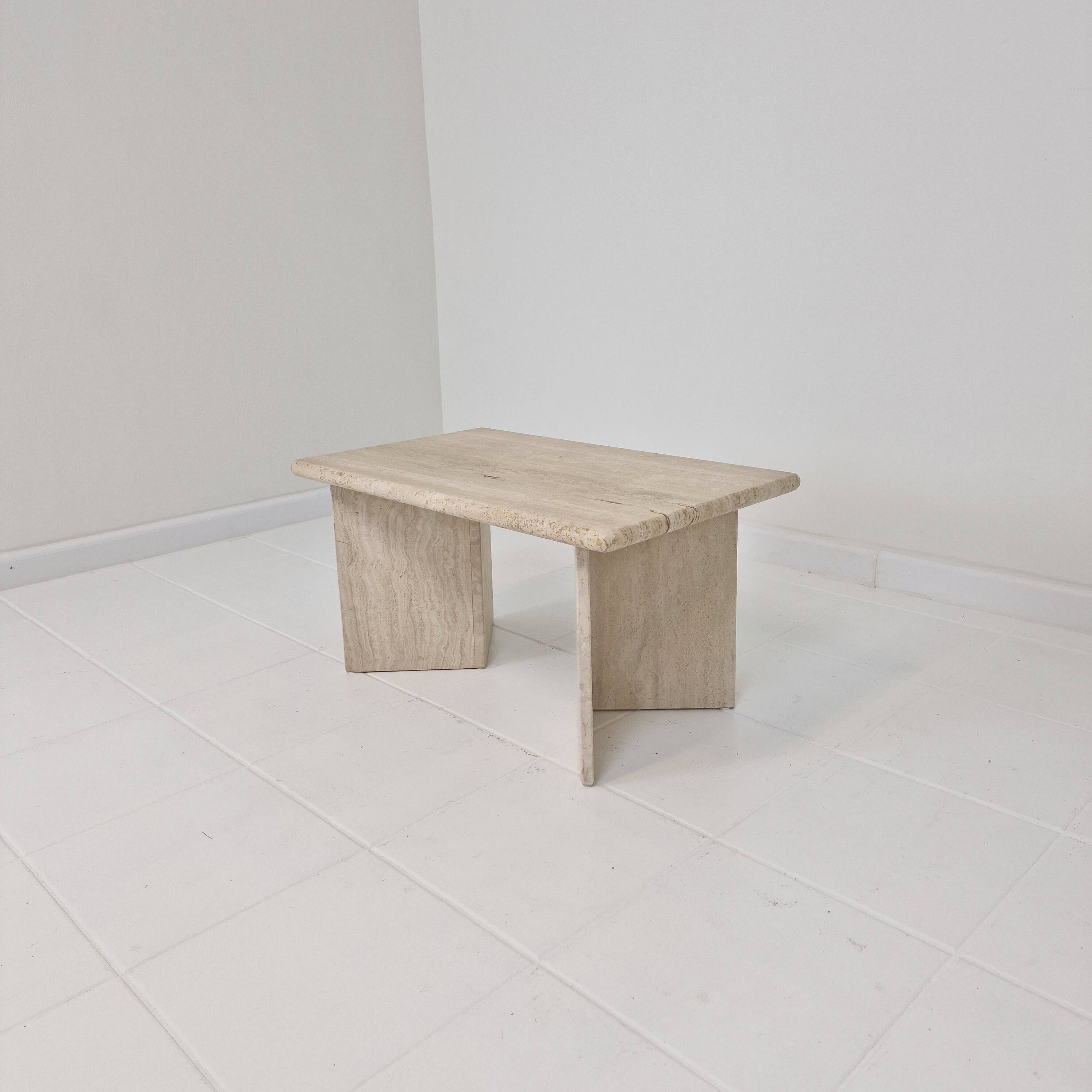 Rectangle Travertine Coffee or Side Table, Italy 1980s
