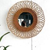 Miroir vintage en rotin