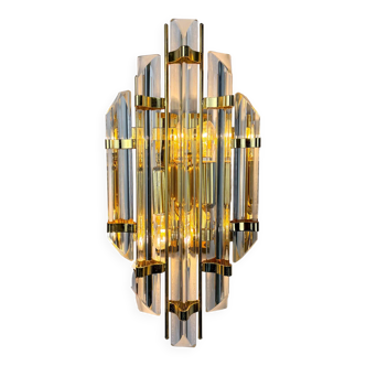 Venini Triedi cut glass wall sconce, Italy, circa 1970s