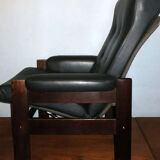 Mid century Danish leather reclining lounge chair