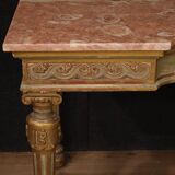 20th century Italian lacquered console table with marble top