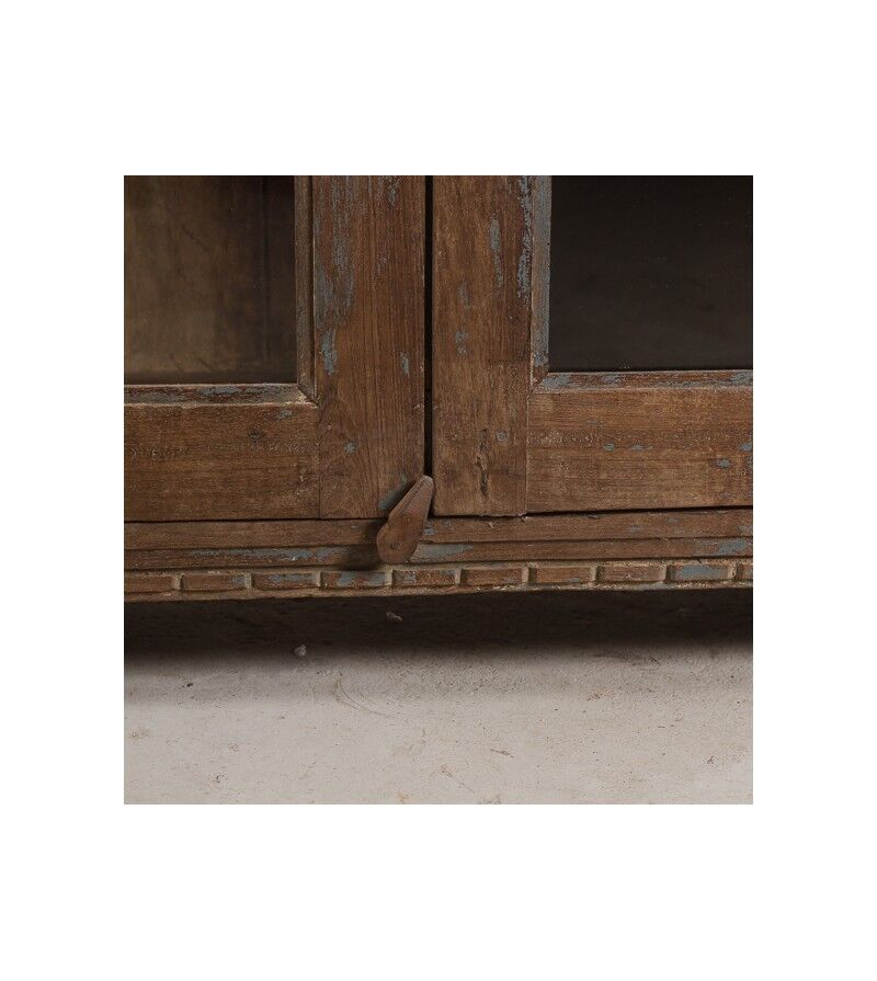 Blue patina glazed cabinet