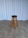 Vintage Wooden Bar Stool: Black Leather Seat, Mid-Century Bistro Style