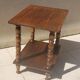 Table d'appoint console ancienne vintage en bois, pieds tournés