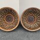 Pair of rattan ceiling lights