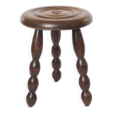Beaded wooden tripod stool