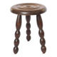 Beaded wooden tripod stool