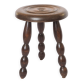 Beaded wooden tripod stool