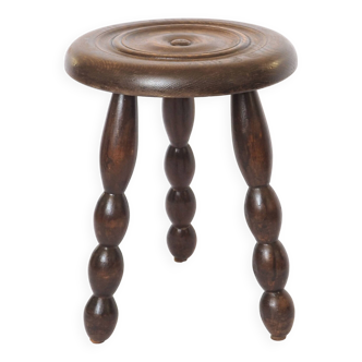 Beaded wooden tripod stool