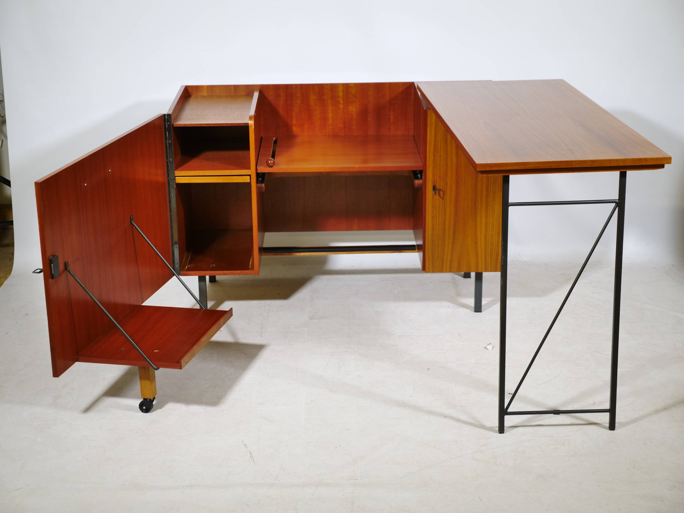 Mid-Century sideboard desk combination in teak, 1960s