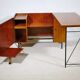 Commode-bureau mi-siècle en teck, années 1960