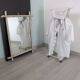 Vintage mirror with a bamboo spirit painted white – Graphic elegance and exoticism