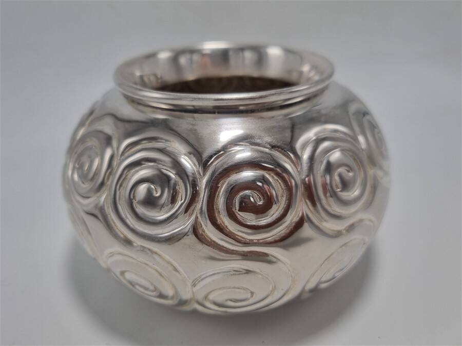 Silver metal vase