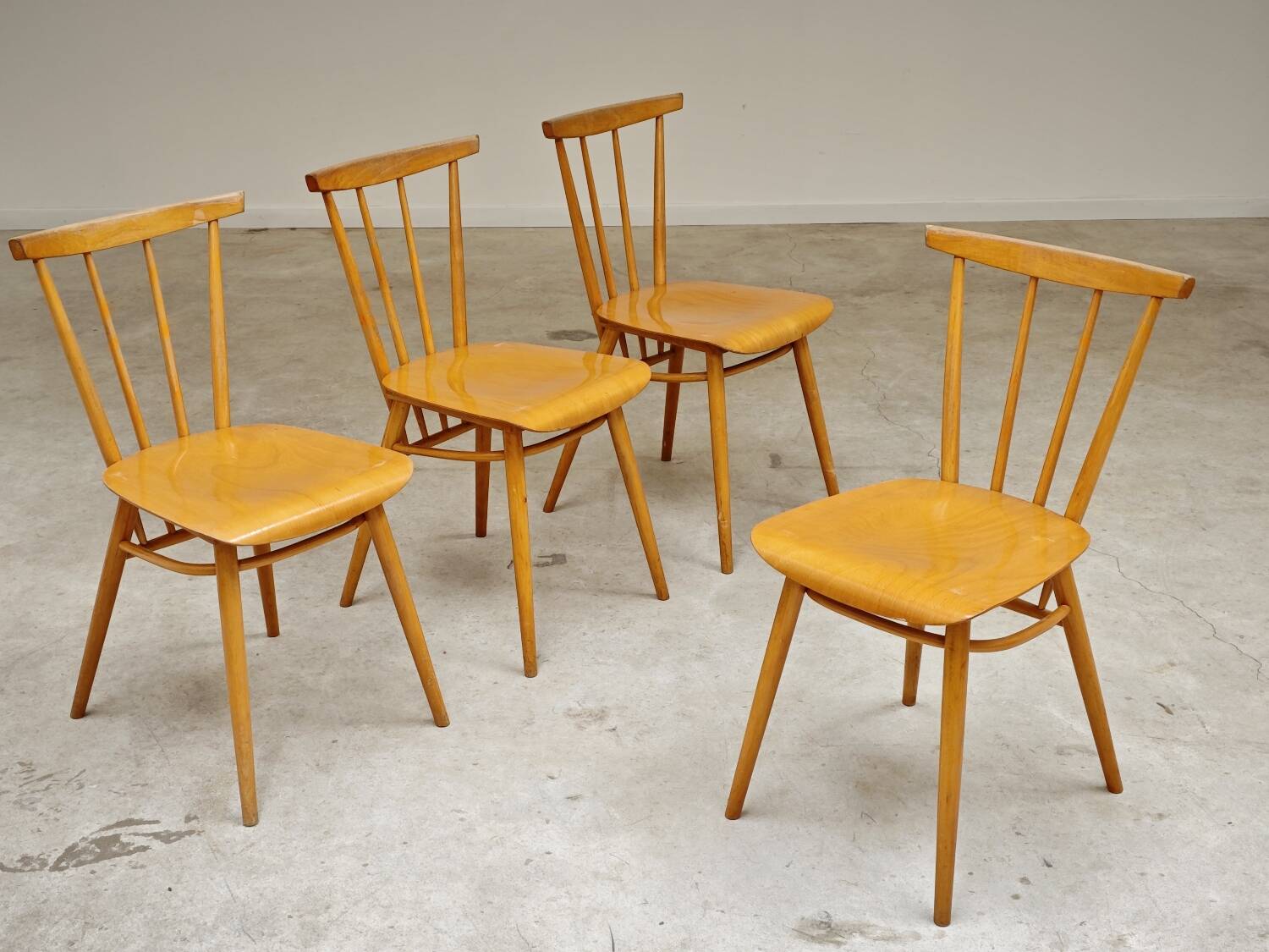 Set of 4 wooden dining chairs by Tatra Nabytok 1960