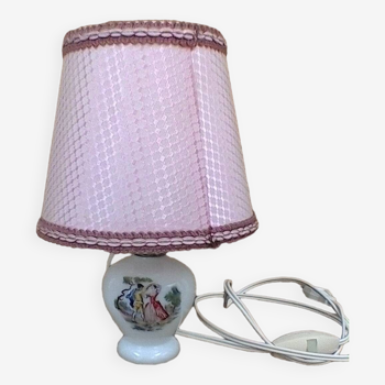 Lampe de chevet en opaline , vintage .