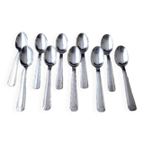 Set of 2 x 6 silver metal spoons 2 different models