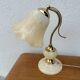 Vintage table lamp in alabaster and gilded brass, Spain.