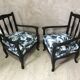 Paire de fauteuils tissu jungle
