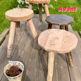 Solid airbrushed tripod stool
