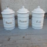 Enamelled spice jars