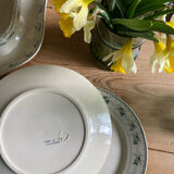 Set of 6 old flat plates, Alexandra iron earth model