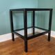 Rectangular table, end of sofa in metal and glass Vintage Vandel stone