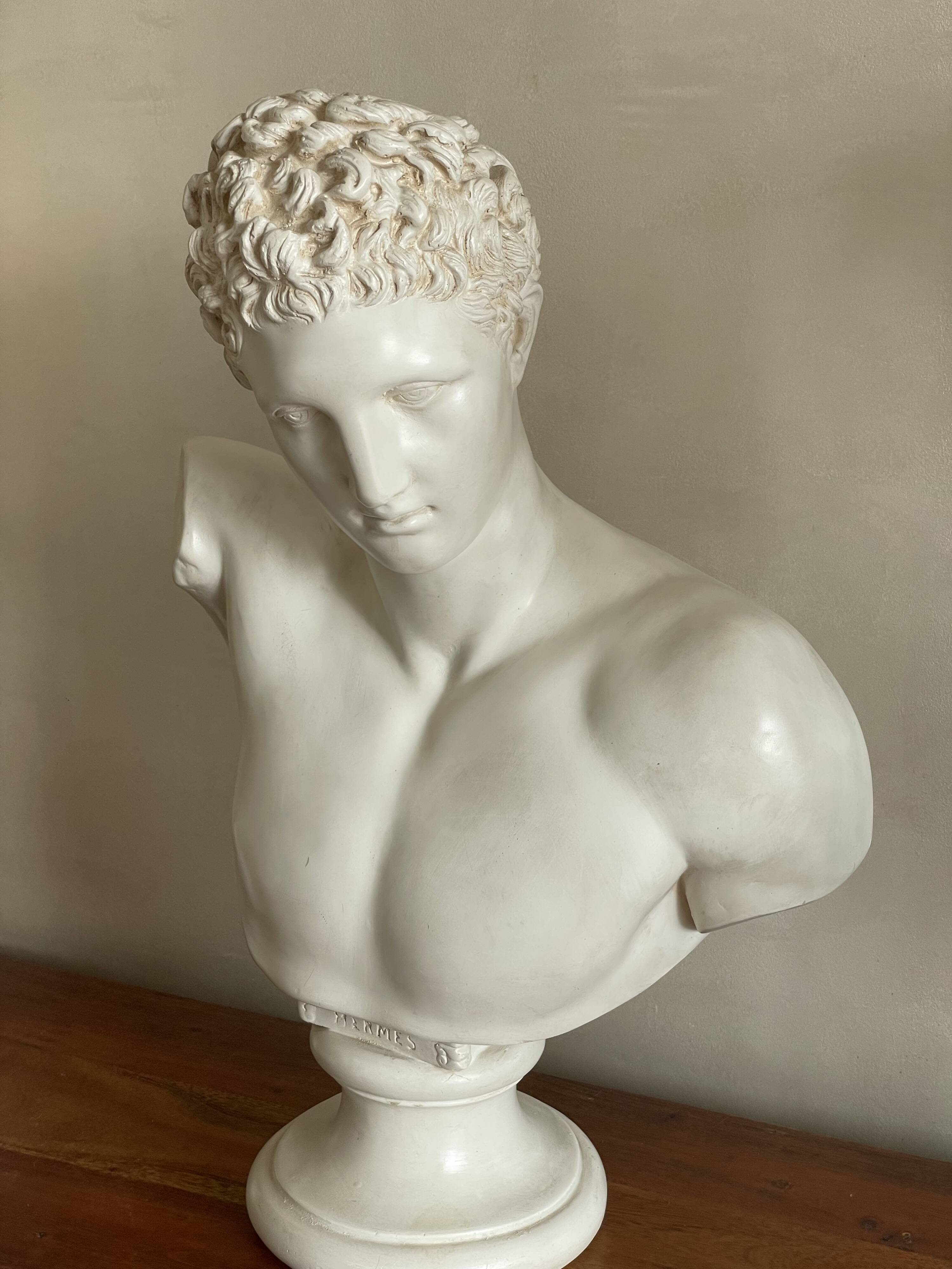 Large Hermes plaster bust