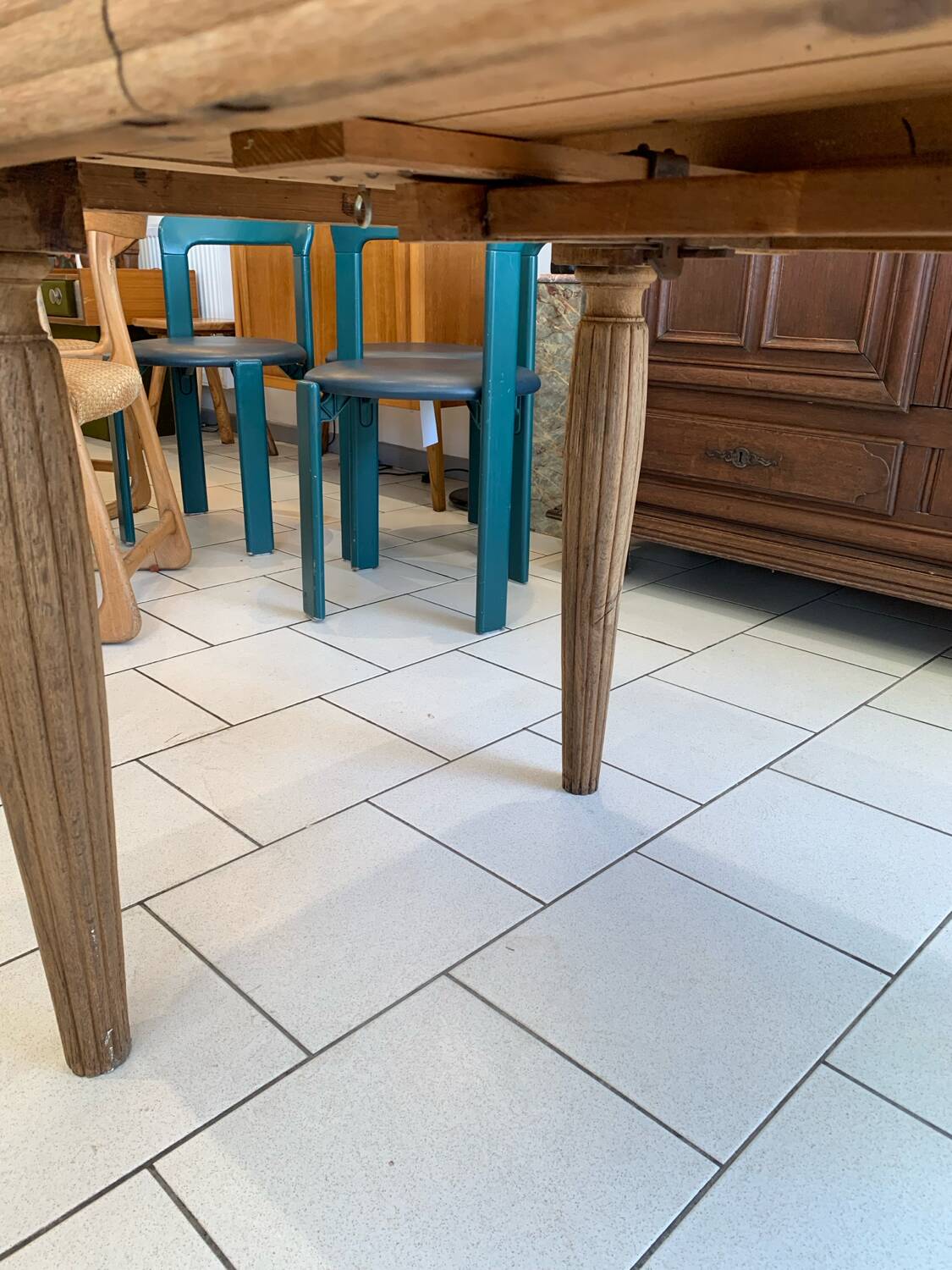 Art Deco Raw Solid Oak Table