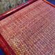 Wood and rattan commode Maugrion vintage 1980s