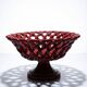 Coupe Pichon Uzès en céramique rouge tressée ajourée, années 70-90