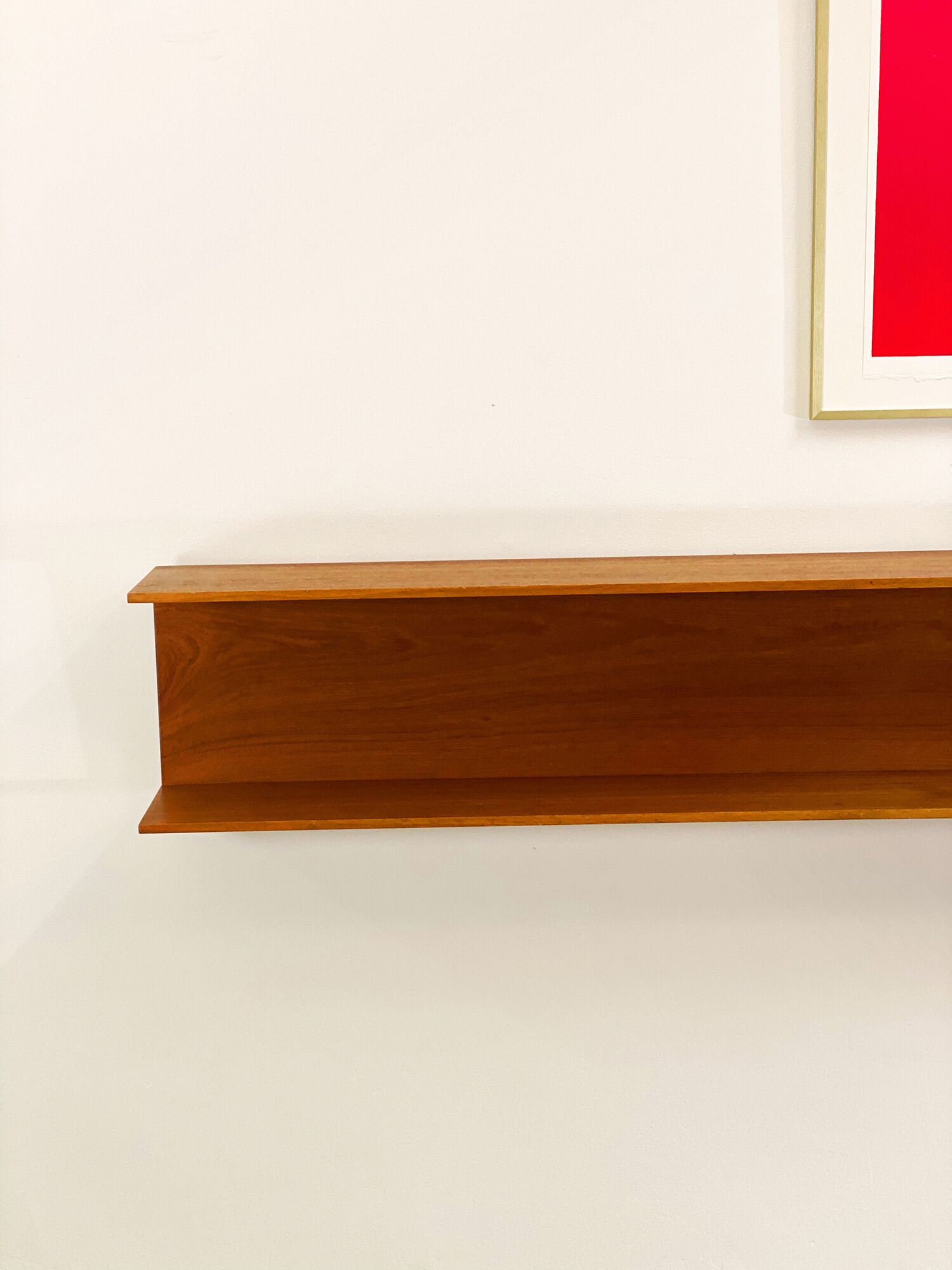 Mid-Century Modern Teak wall-mounted shelf by Walter Wirz for Wilhelm Renz, 200cm, 1960s
