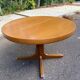 Baumann round extendable Scandinavian dining table with central leg, 1960s oak