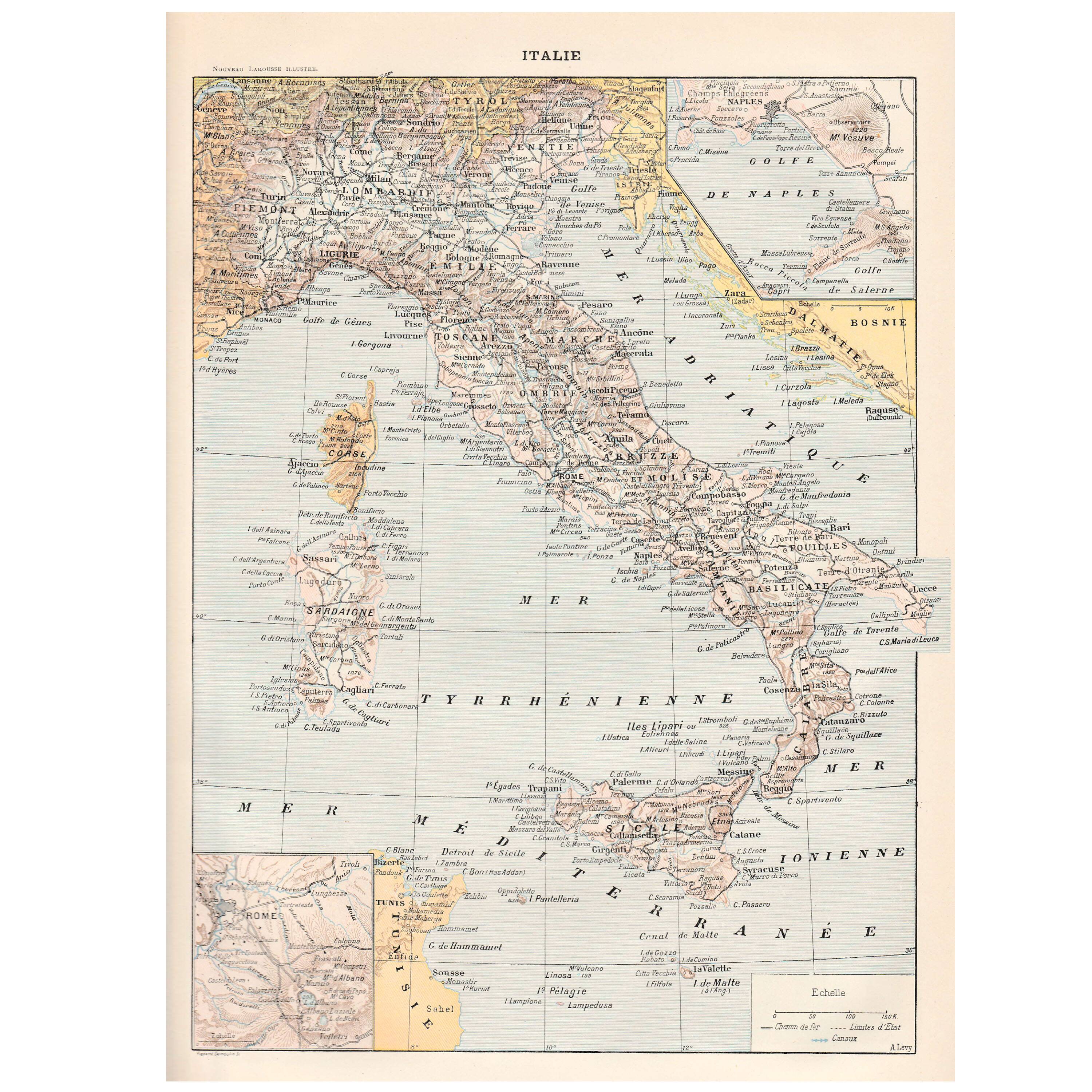 Old map Italy 1897
