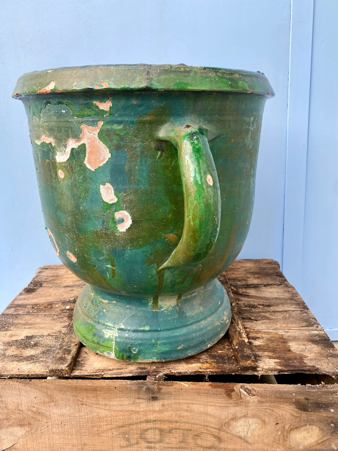 Varnished terracotta jar