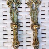 Pair of furniture handles with lock