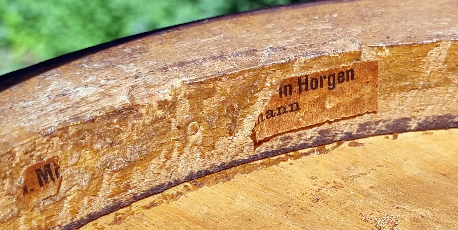 4 curved wooden bistro chairs early twentieth