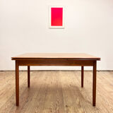 Extendable mid century teak dining table with pull out leaves, denmark, 1950s