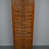 Vintage italian beech haberdashery shop cabinet, 1950s