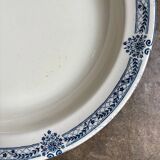 Salins round hollow dish in blue ironstone, "Arbois Ennege" service