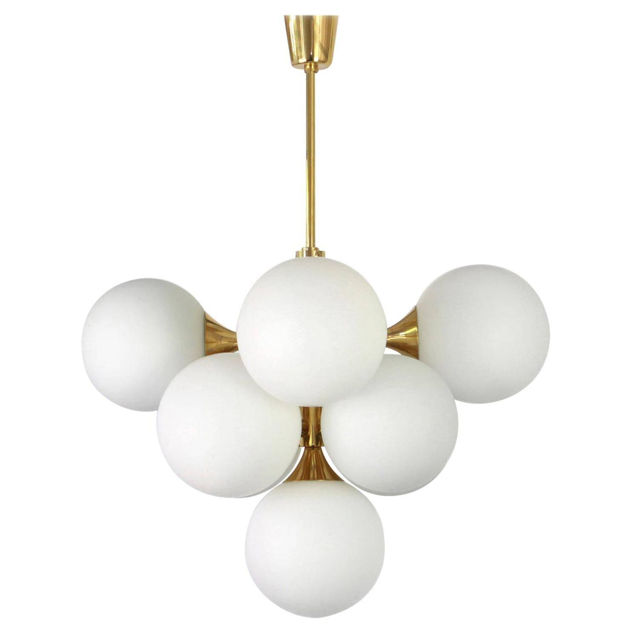 Atomic Lustre in Brass by Kaiser, Germany, 1960s