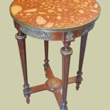 Table d'appoint / sellette / guéridon à l'antique - Bois, bronze et marbre
