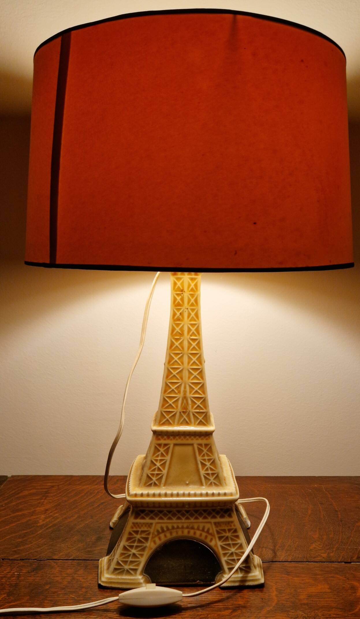 Vintage advertising lamp Garnier – Eiffel Tower in ceramic – Paris