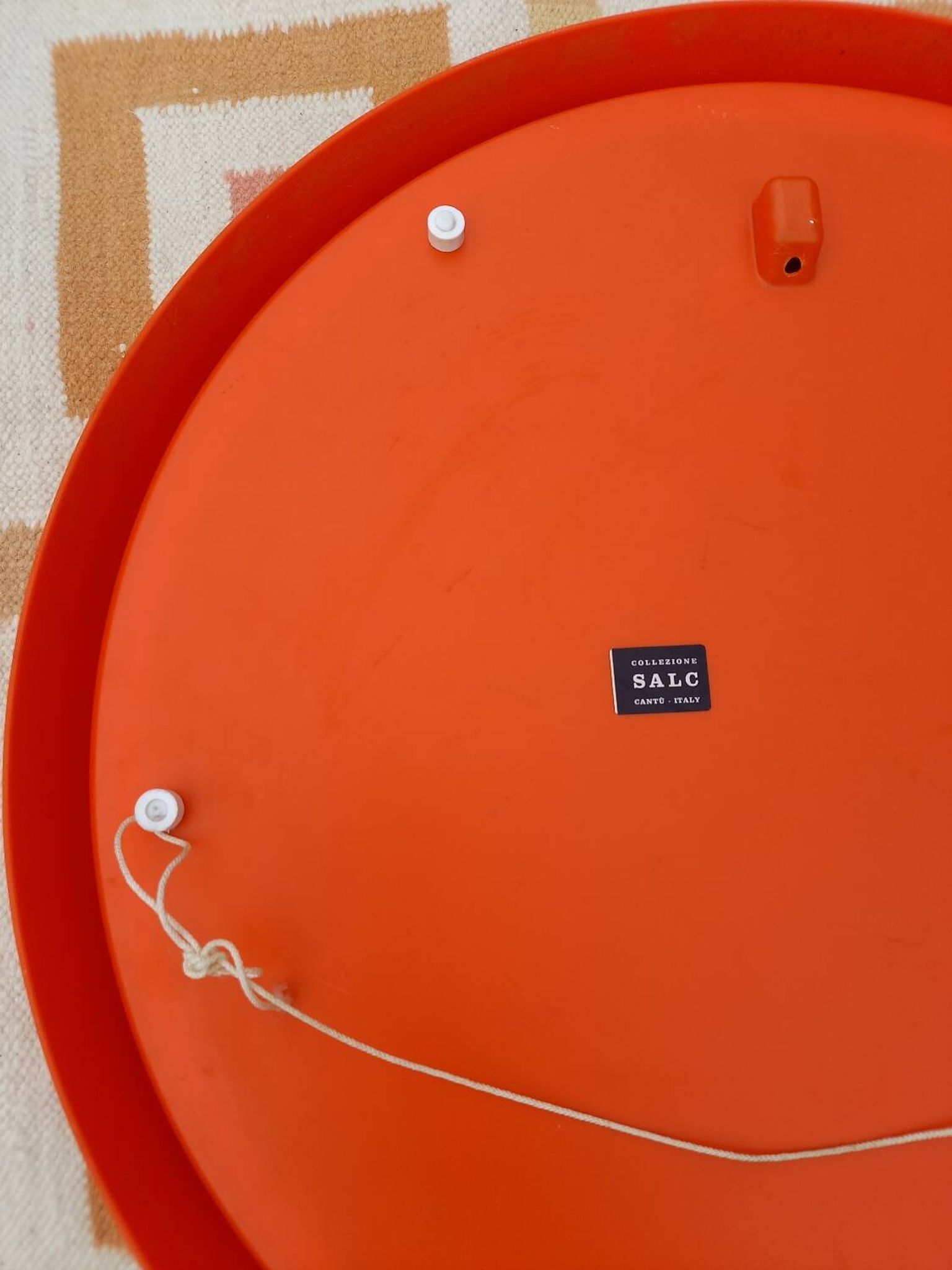 Miroir vintage 1970 plastique orange Salc