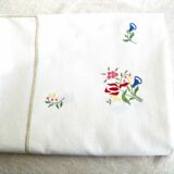 Hand embroidered cotton tablecloth