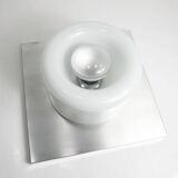 Ceiling light Doria Leuchten 1960, Germany, Alu Opaline + bulb