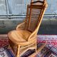 Rocking-chair / vintage rocking chair made of wood and wicker