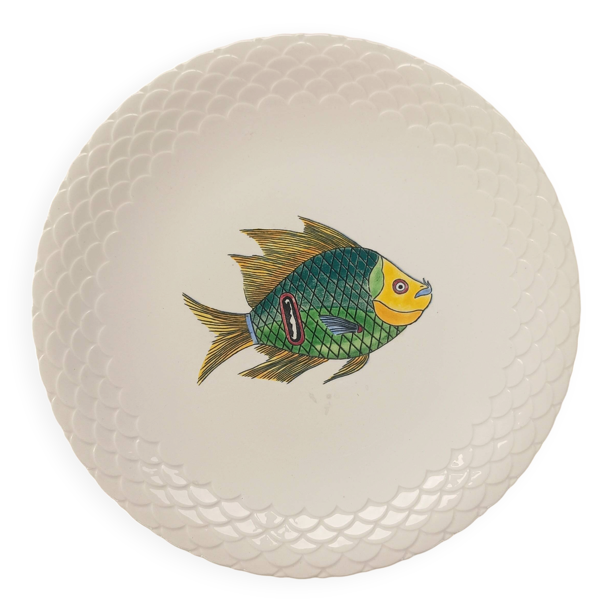 Gien plate "Halong Bay" – fish design – vintage