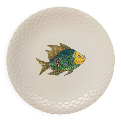 Assiette Gien “Baie d’Halong” – décor poisson – vintage